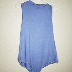 Zenobia Tops - Zenobia Keyhole Light Blue Sleeveless Bodysuit Zenobia Tops - Zenobia Keyhole Light Blue Sleeveless Bodysuit